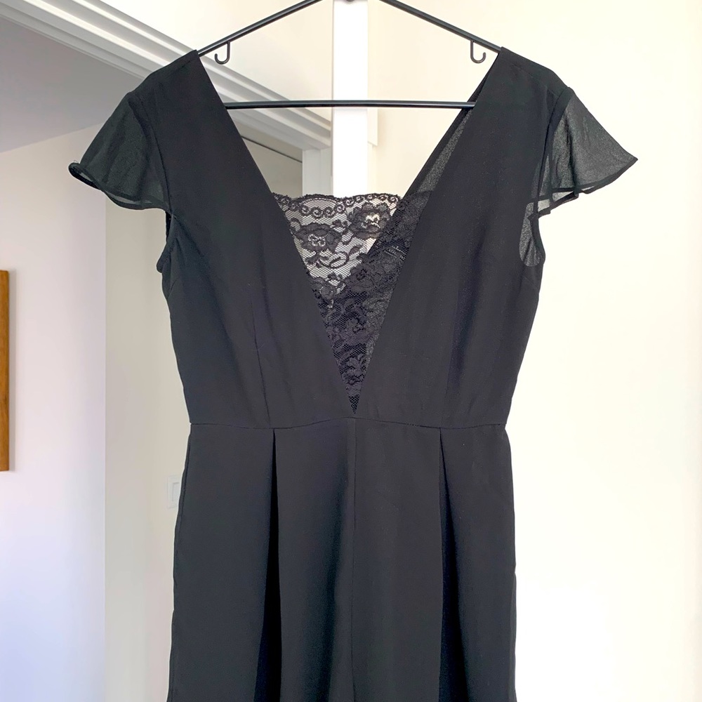 Black flowy lace romper